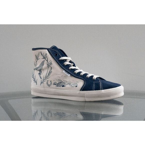 VANS VAULT African Queen 2021 Navy Blue Cream M6 W7.5 - Picture 1 of 8